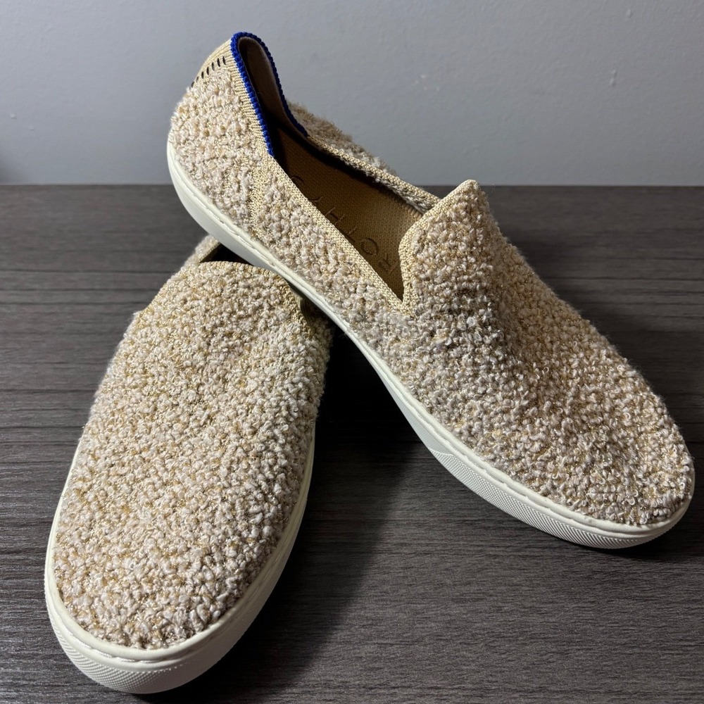 Rothy's The Original‎ Slip-on Sneaker in Honeybun Shimmer Boucle Women's Size 8